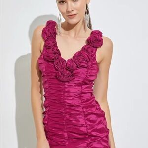 DO+BE Pink Ruched Sweetheart Mini Dress from Anthropologie NWT